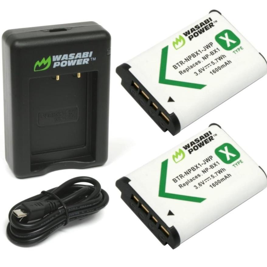New Wasabi Power Baterai & Charger for Sony NP-BX1 NP-BX1/M8 ZV1 RX1 RX1R RX100 RX100ii RX100iii RX1