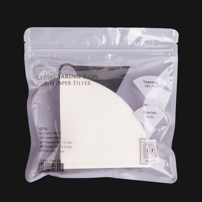 

Latina V60 coffee filter kertas saringan kopi 01 White 40P japan paper