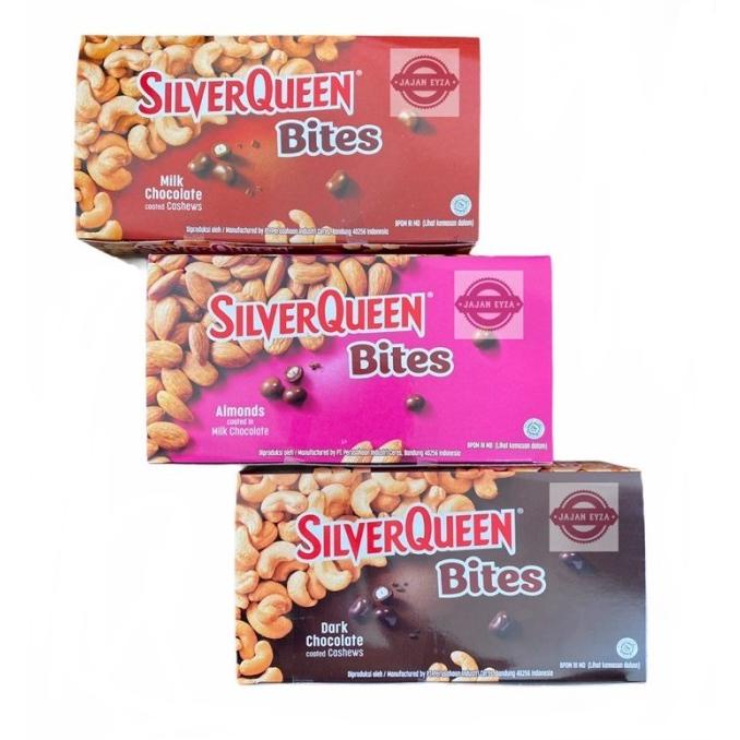 

SILVERQUEEN BITES BOX COKLAT isi 12 x 30 gram Mede/ Almond/ Dark Choco