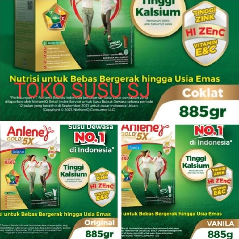 

Ready ANLENE GOLD PLUS 5X VANILA COKLAT ORIGINAL 885 GRAM/885GR/VANILLA/PLAIN/900GR