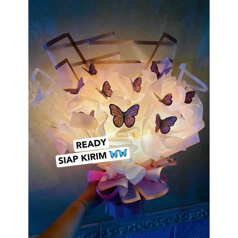 

Ready BUKET KUPU KUPU LED butterfly cellophane