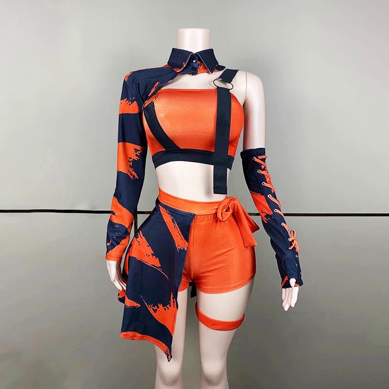 Women Jazz Dance Costume Leader Dancer Outfit Bar Nightclub Gogo Clothing Pole Dance Stage Performan