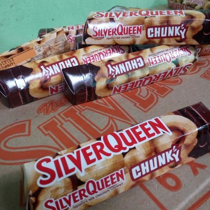 

Coklat SilverQueen Chunky Bar 30 gram Isi 10 pcs Almond Mede 30 gr