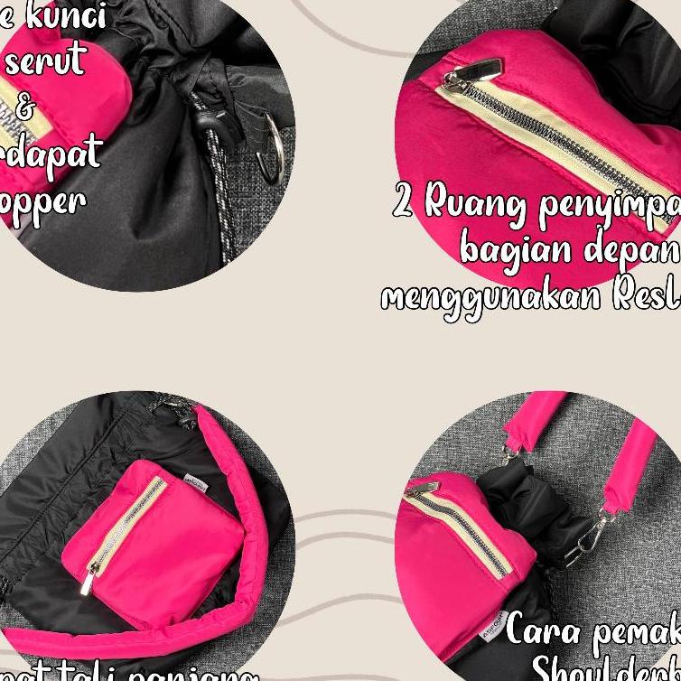 Asfour Odette Shoulderbag - Tas Wanita Puffy Puffer Parasut Tas Bahu Tas Konser Ootd Hologram