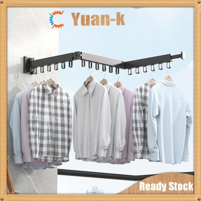 Diskon 120Cm Jemuran Dinding Baju Aluminium Jemuran Lipat Gantung Palemsugar