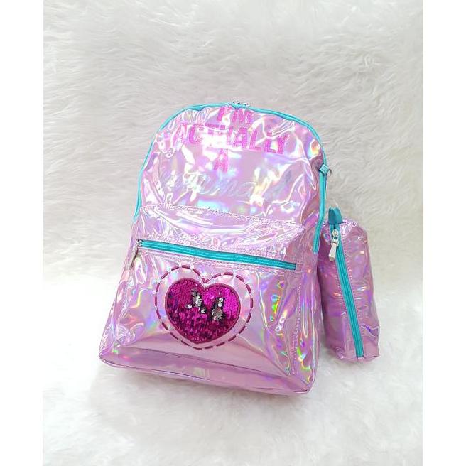 Tas Ransel Anak Sekolah Hologram Sggle Justice + Tempat Sil