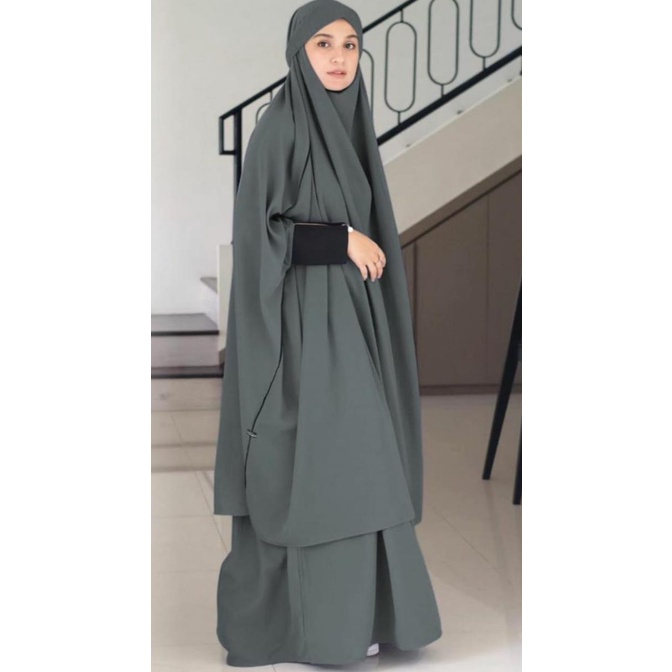 Terlaris Mishari French Khimar (Set Rok Murah ) Premium ( Khimar + Rok) Terbaik