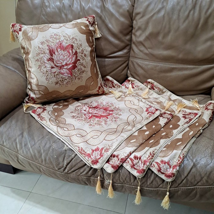 Sarung Bantal Kursi Sofa Mewah Victorian 45X45 50X50 Cm