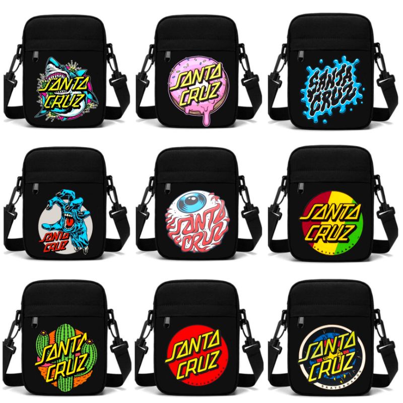 Tas Selempang Hitam Santa Cruz Keren Bahan 100% Kanvas Cordura / Tas Selempang Mini Santa Cruz Distr
