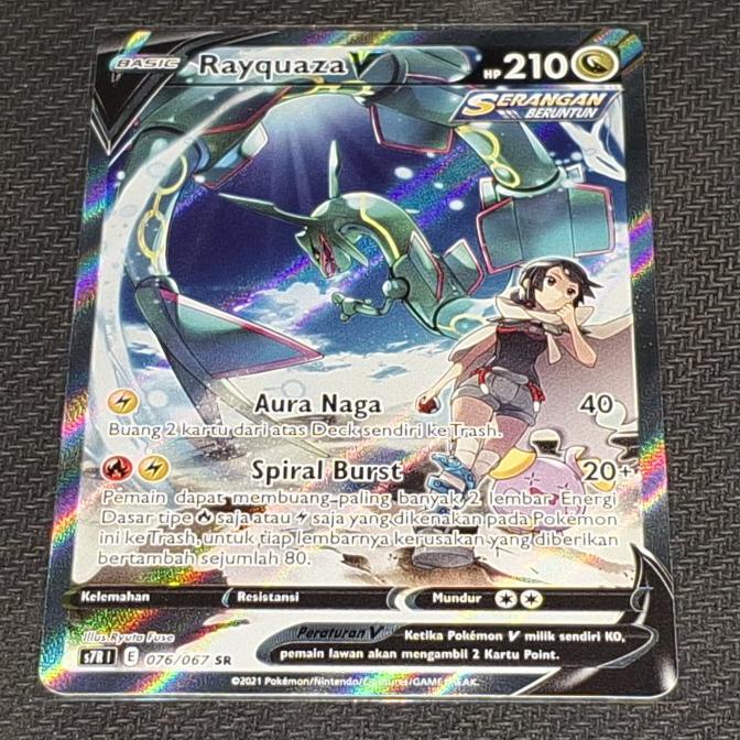 RAYQUAZA V SR AA POKEMON TCG INDONESIA