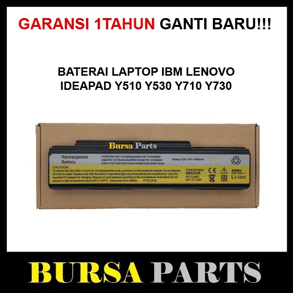 Baterai Lenovo Y510 Y530 Y630 Y710