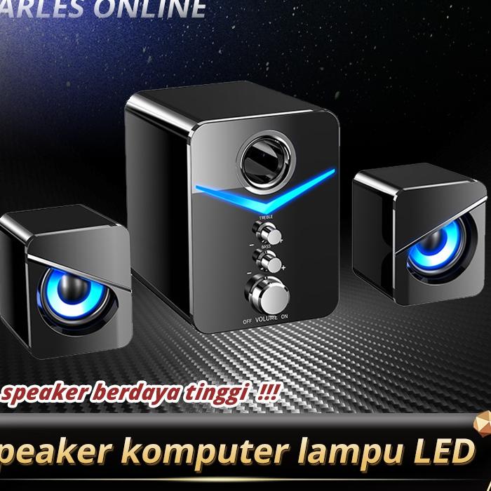 Speaker Komputer /Speaker Bas /3 Surround Bass Ni Speaker Stereo /Untuk Komputer Laptop Lampu Led Ba