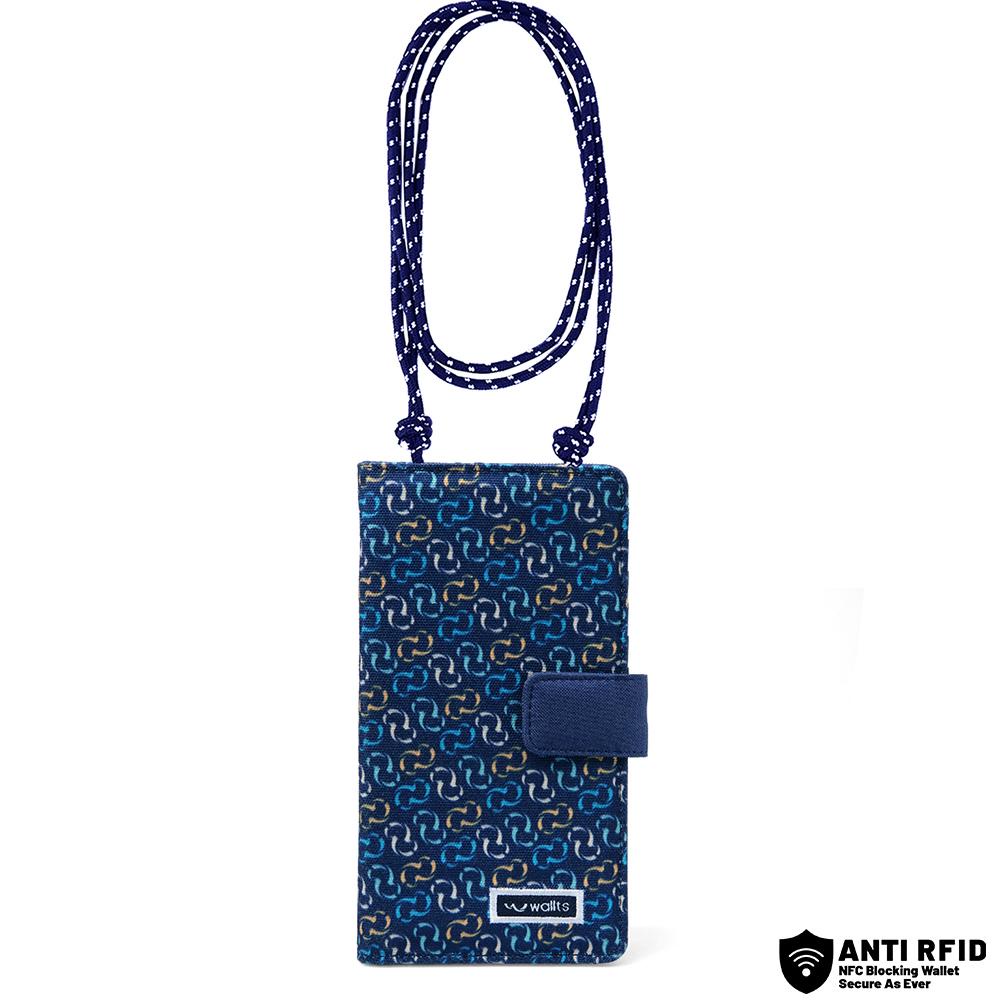 PROMO Wallts Delmont Monogram Azul - Tas Dompet HP Handphone Selempang Wanita dan Pria Phone Wallet