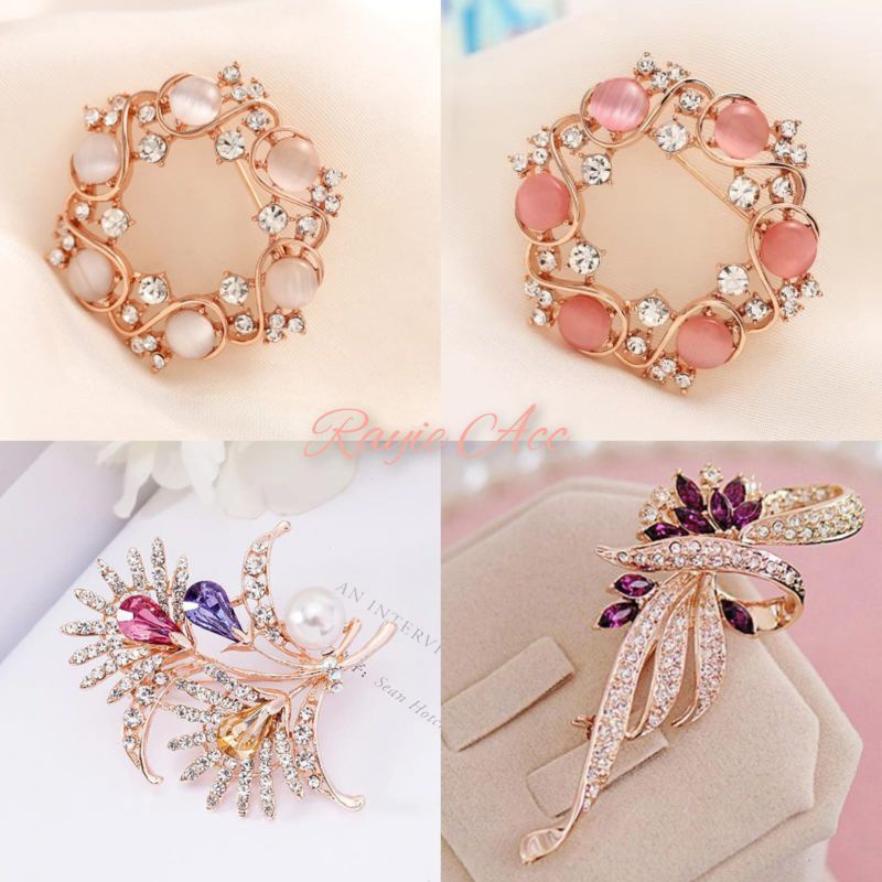 Rayie Acc - Bros Premium Fashion Hijab Batu Permata Mewah/ Bros jilbab/ Bros Dada/ Bros Bahu/ Bros K