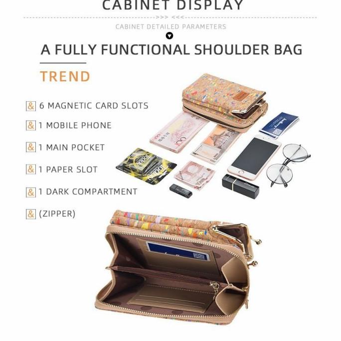 Tas Dompet Kulit Hp Slempang Wanita Original Motif Keren Branded Mewah