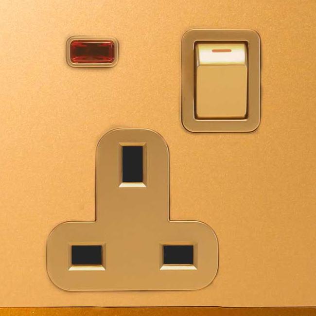 Decora Q71311Vd-Gold Stop Kontak Ac Nero