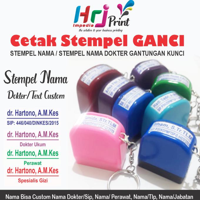 

Cetak Stempel Nama Dokter Gantungan Kunci Otomatis Warna Flash