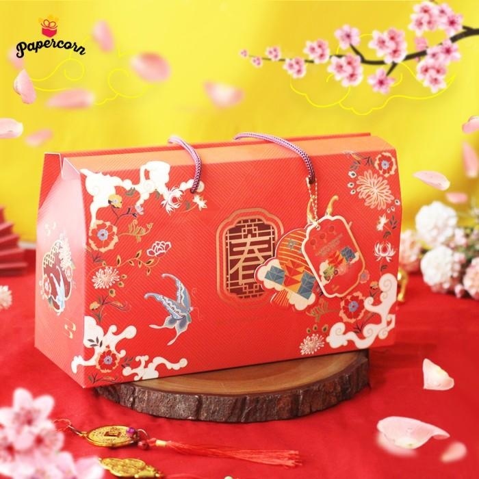 

10 Pcs Gable Box Imlek Muat 3 Toples Chinese Ornament Uk 28X10X16 Cm 098