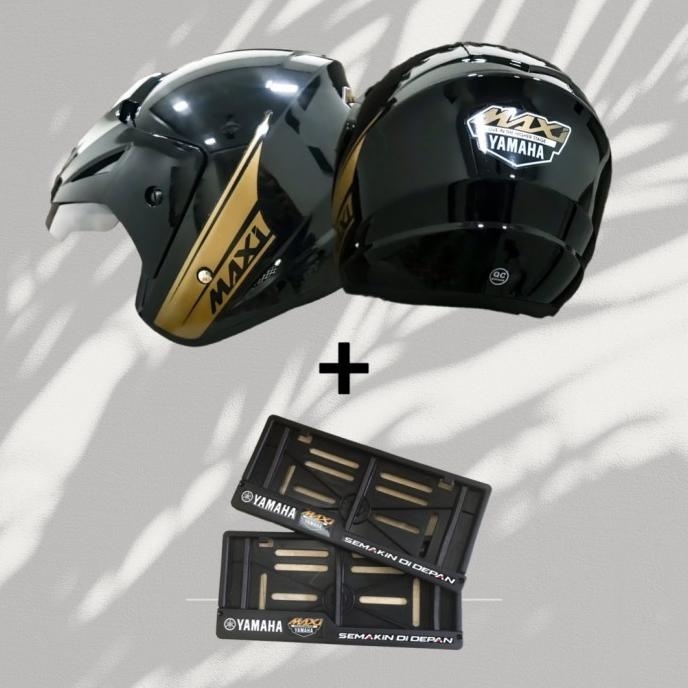 HELM YAMAHA MAXI NMAX AEROX LEXI HALF FACE ORIGINAL CASING PLAT NOMOR