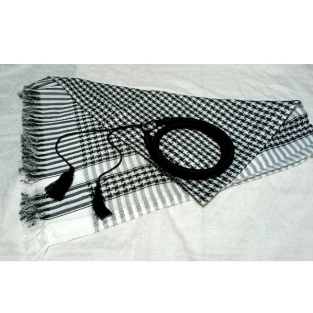 sorban Set Igal Sorban Merah Putih - Hitam(X1R9) sorban yaman sorban hitam sorban polos PROMO sorban
