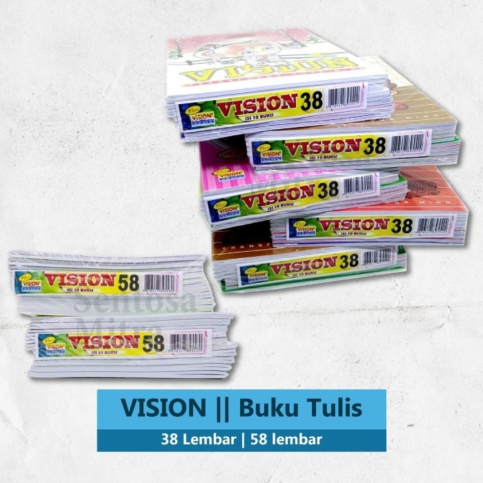 

Buku Tulis Vision 38 & 58 Lembar 1 Pak 10Pcs