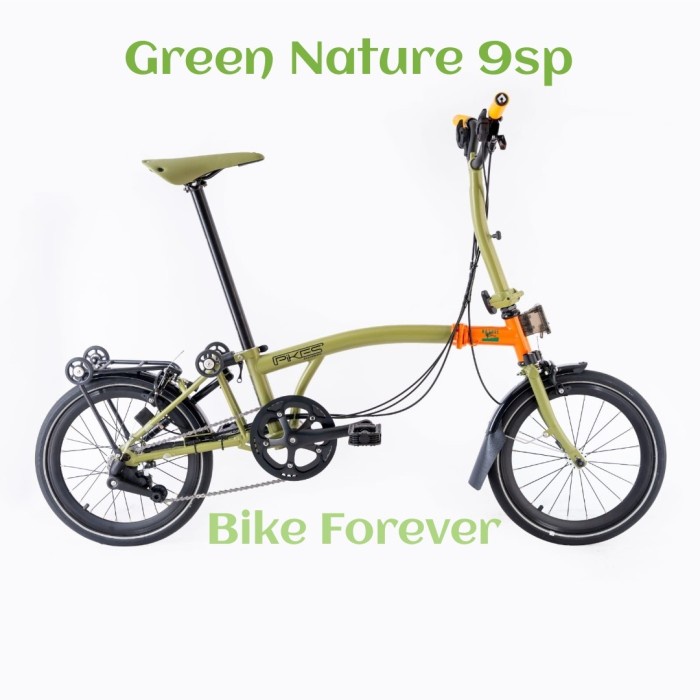 [Original] Sepeda Lipat Element Pikes Green Nature 9Sp 16 Inch Terbatas
