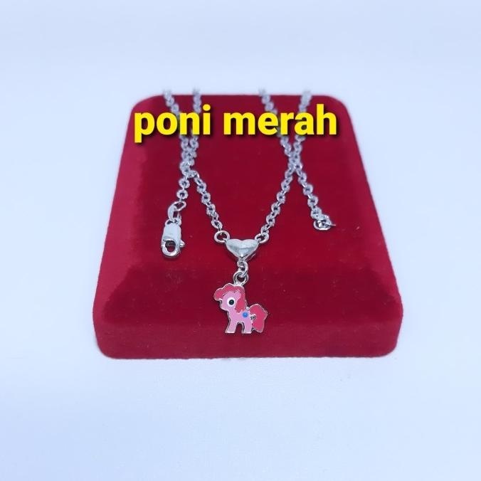 BIG SALE KALUNG ANAK KOYE SILVER/PERAK 925.KUDA PONI RANTAI PANJANG 33CM. 