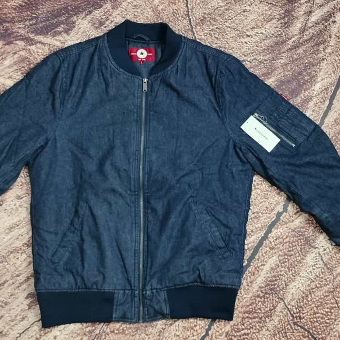 ✅New Converse Ma-1 Vintage Bomber Jacket Denim Terbaru