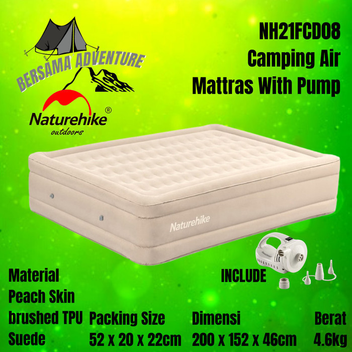 ✅Baru Matras Angin Naturehike Camping Air Mattress With Pump Nh21Fcd08 Berkualitas