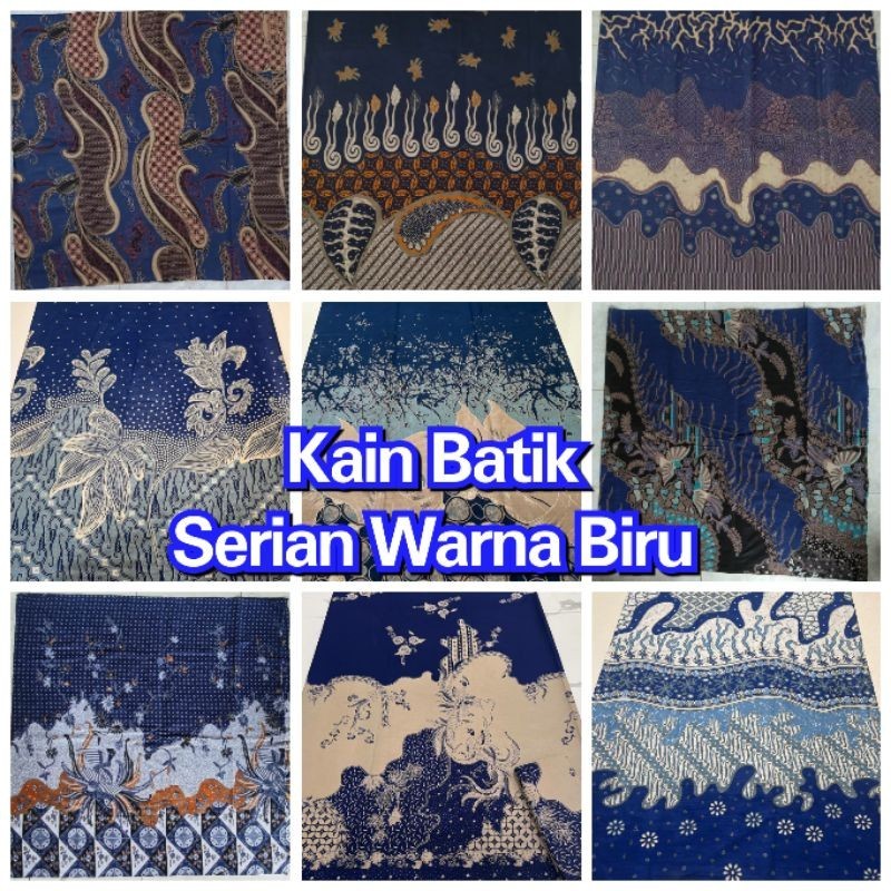 Grosir Kain Batik Katun Premium Halus Modern Serian Warna Biru Navy Dongker Tua Muda Seragam Bridesm
