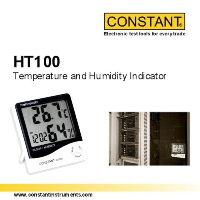 ✅Original Constant Ht100 Digital Thermohygrometer With Clock Ht-100 Temperature Berkualitas