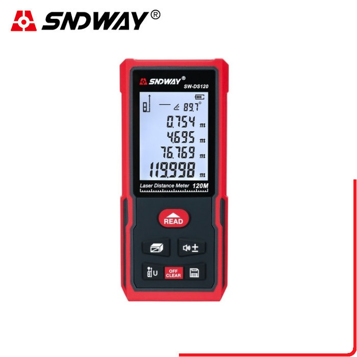 SNDWAY SW-DS120 Meteran Laser Digital 120M Pengukuran Jarak dan Sudut