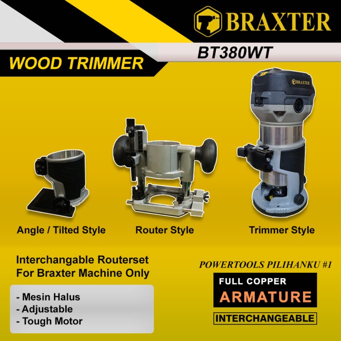 ✨New Ori Bt 380 Wt  Wood Trimmer/ Router Bisa Ganti Dudukan Diskon