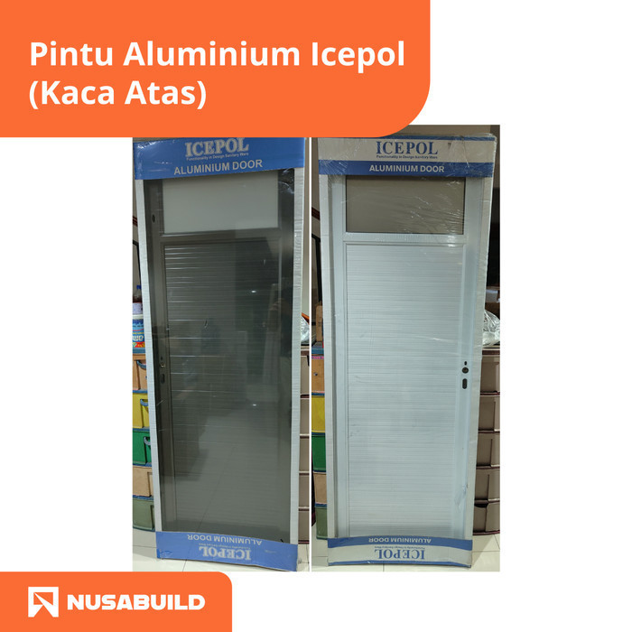 [Baru] Pintu Alumunium Kamar Mandi Icepol Kaca Atas Terbatas
