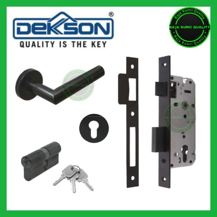 [Baru] Handle 0019 Matt Black Dekson/Gagang Pintu Hitam Dekson Compelte Set Limited
