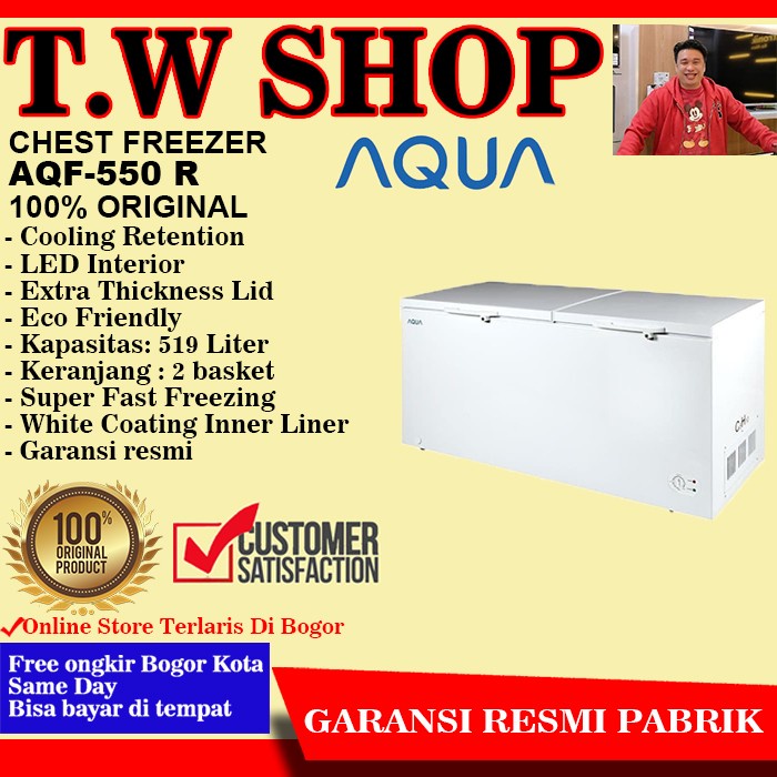 [New] Aqua Chest Freezer 519L Aqf550R / Aqf 550R / Aqf550 R Diskon