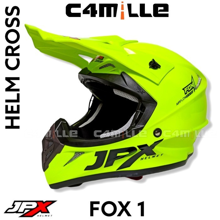 [Ori] Helm Jpx Cross Solid Yellow Fluo Gloss Trail Super Cross Limited