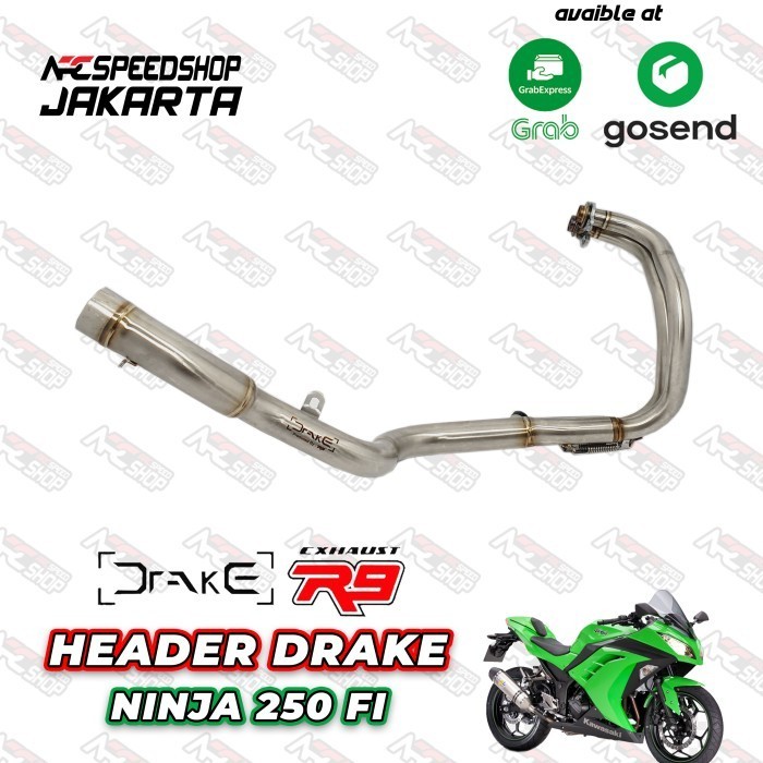 [Original] Header Knalpot R9 Drake Kawasaki Ninja 250Fi Old Leher Knalpot R9 Terbaru