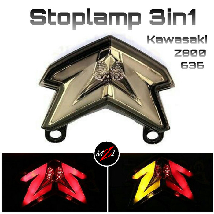 [Ori] Stoplamp 3In1 Kawasaki Z800 Zx6R 636 -Bkn Knalpot Stop Windshield Lamp Diskon