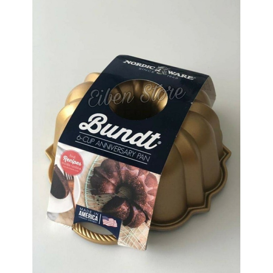 

[New Ori] Nordic Anniversary Bundt Pan Gold 6 Cup - O 185Cm H 83Cm Berkualitas