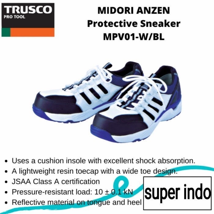 [New] Trusco 388-7367 Midori Anzen Protective Sneaker Mpv01-W Sepatu Safety Diskon