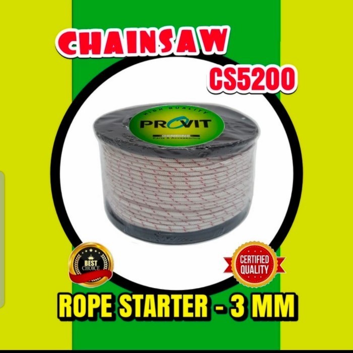 

CS5200/CS5800 ROPE STARTER/TALI STARTER 100M-33MM untuk mesin potong