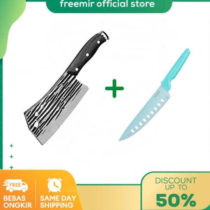 [Exclusive Bundle] freemir Set Pisau Daging Tulang Pisau Buah Tajam