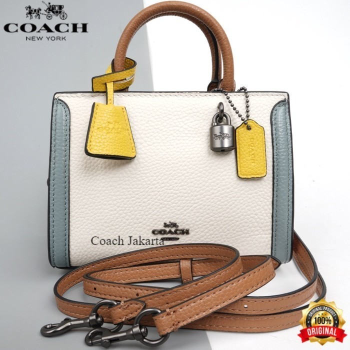 ✅New Tas Wanita Coách Micro Zoe Crossbody Bag In Colorblock Chalk Multi Berkualitas