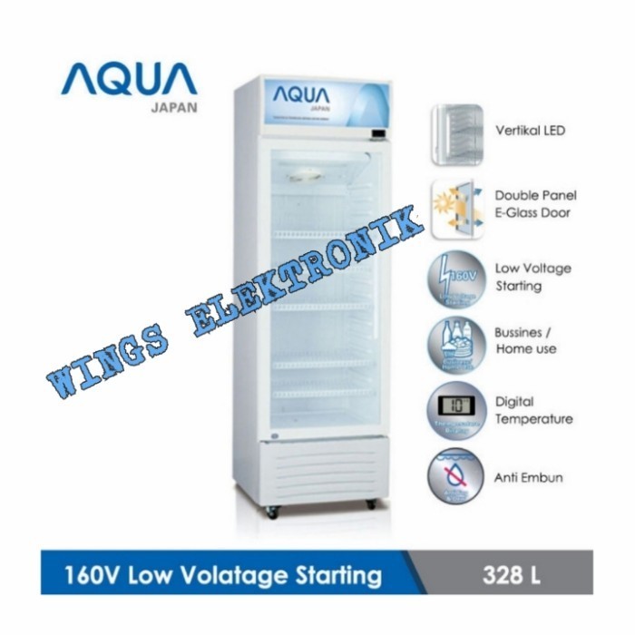 [Baru] Showcase Aqua Aqb 340Vl Lemari Pendingin Putih Aqb340Vl Resmi Diskon