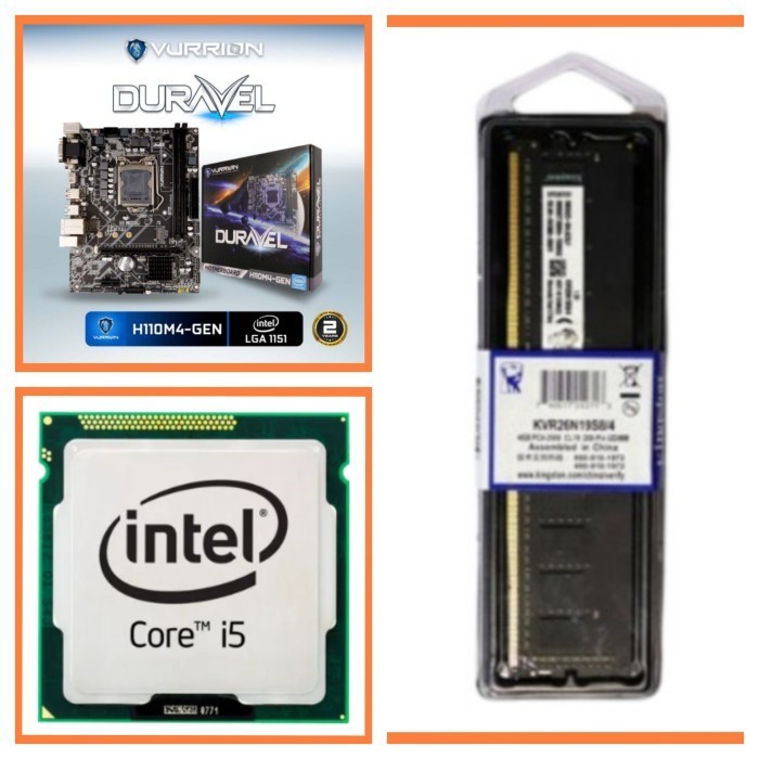 PAKET MOBO VURRION H110M4 + I5 7600 + RAM 8GB FREE HSF