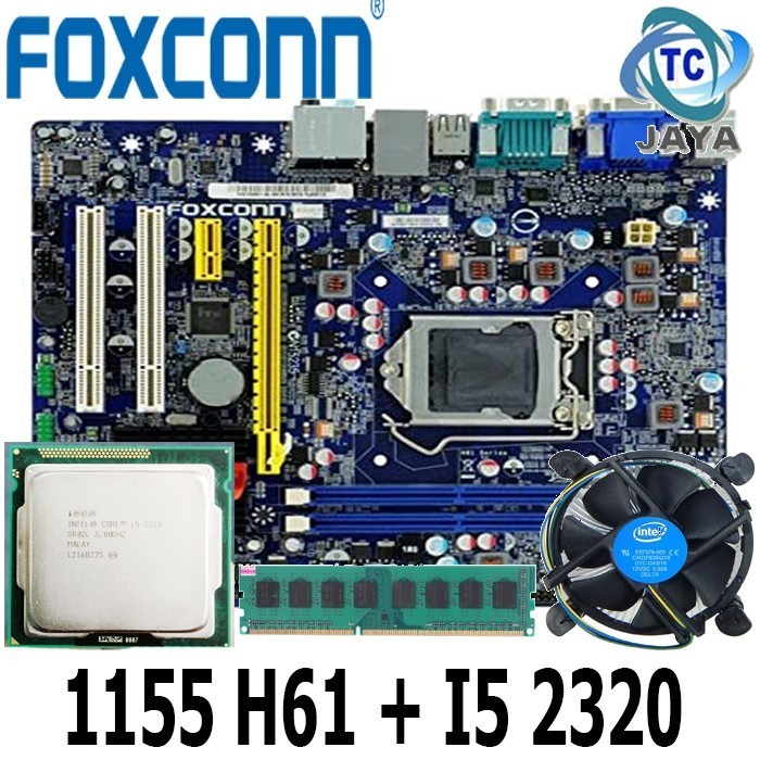 MOBO LGA 1155 H61 FOXCONN Plus Prosesor Intel core i5 2320 + RAM 2GB