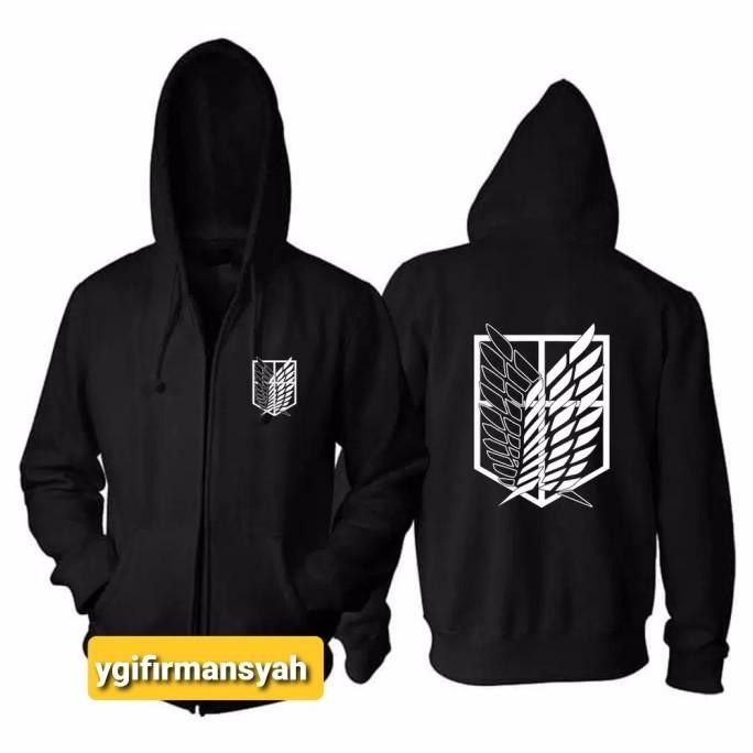 Jaket Hoodie Zipper Aot Pasukan Pengintai (Sablon) Pria & Wanita (Flee