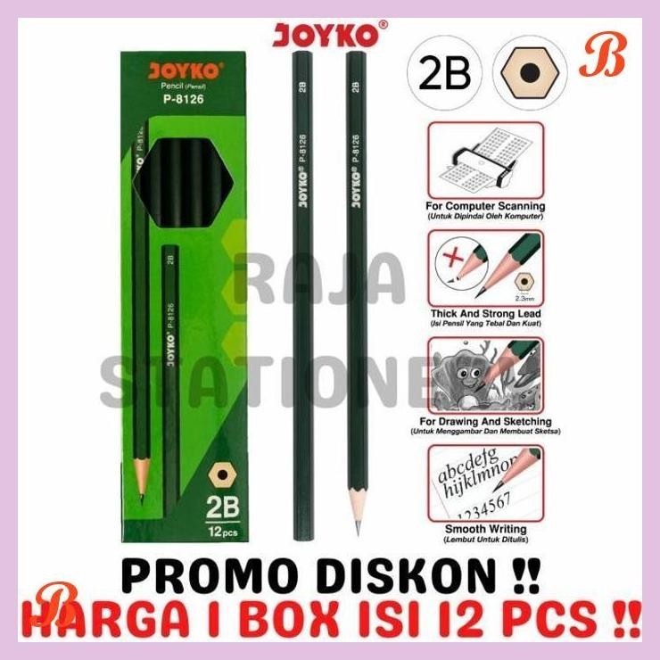 

| KG | JOYKO PENCIL PENSIL KAYU JOYKO 2B KOMPUTER UJIAN P-8126 [12PCS]