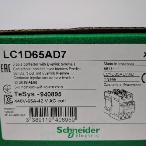 [New Ori] Kontaktor Contactor Schneider Lc1D65A Lc1D65Ad7 42V Berkualitas